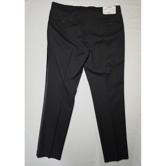 Kenneth Cole Reaction Tuxedo Pants Mens 37X32 Navy Straight Leg Suit Trouser NWT - Picture 2 of 6